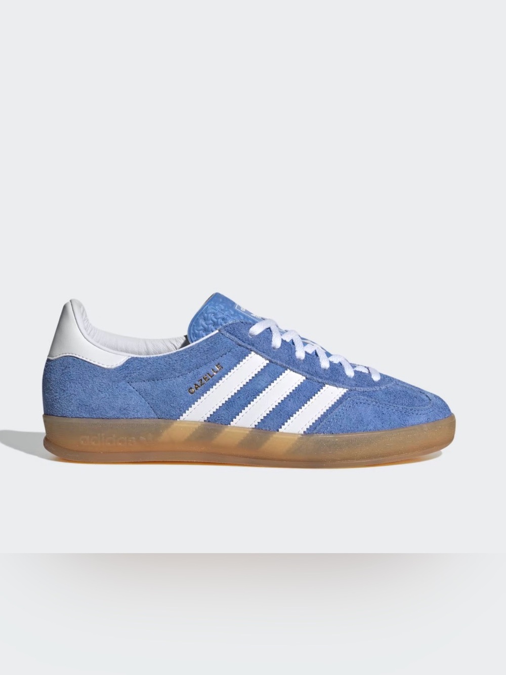 EUC Adidas Gazelle Indoor Shoes in Blue/Cloud/Gold size US 7 - Picture 2 of 5